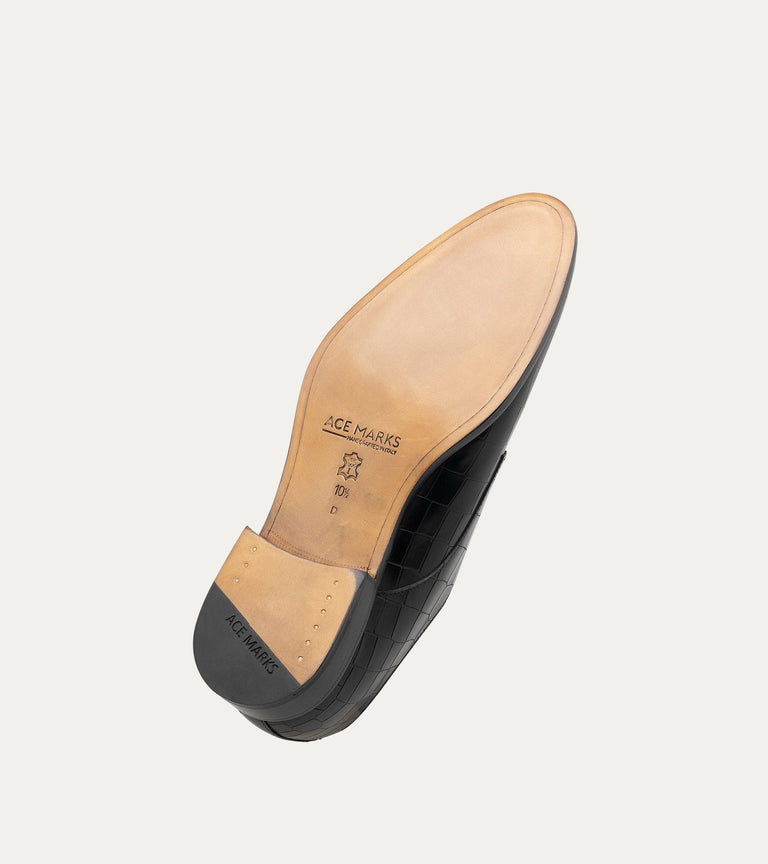 Monkstrap Black Croc - Ace Marks