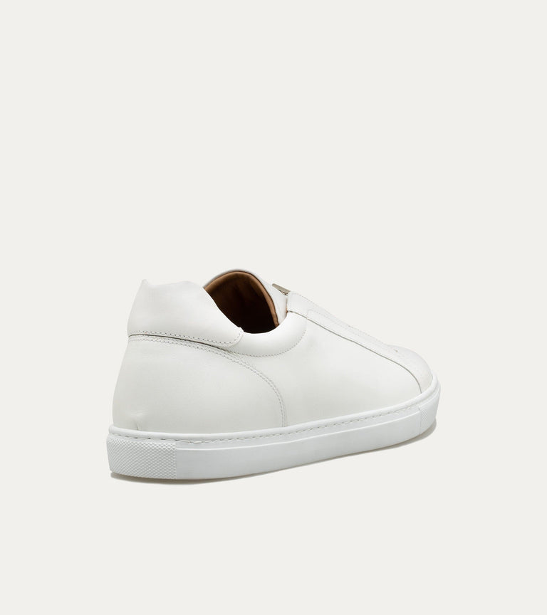 Elastic Slip On Sneaker In White Leather