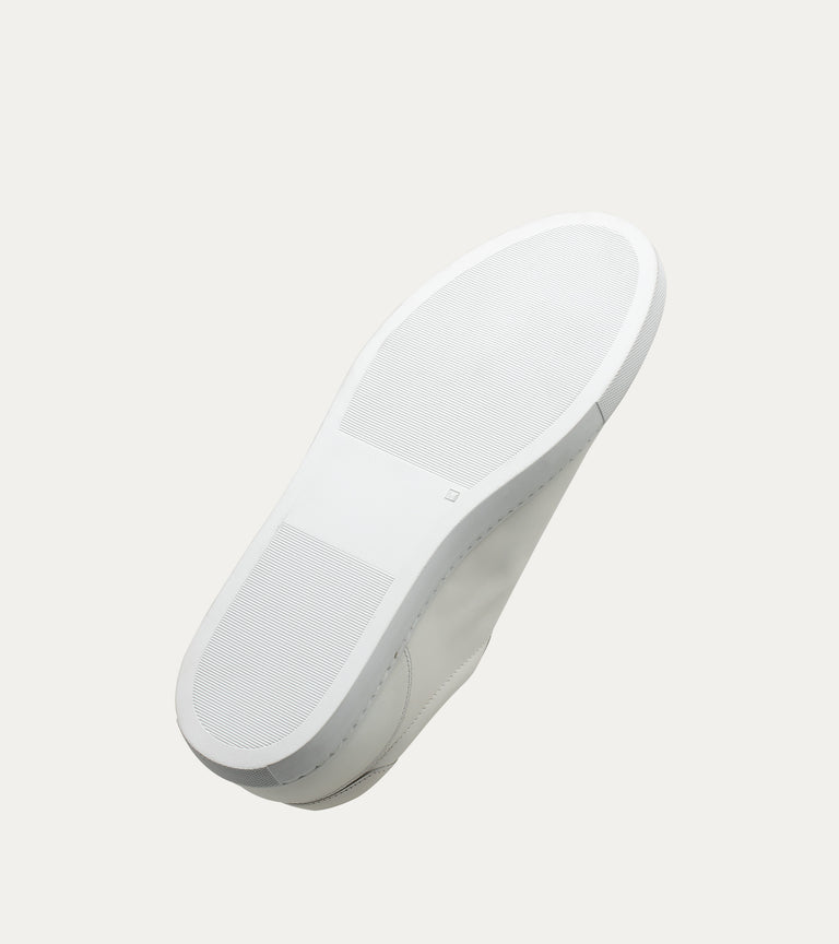 Elastic Slip On Sneaker In White Leather