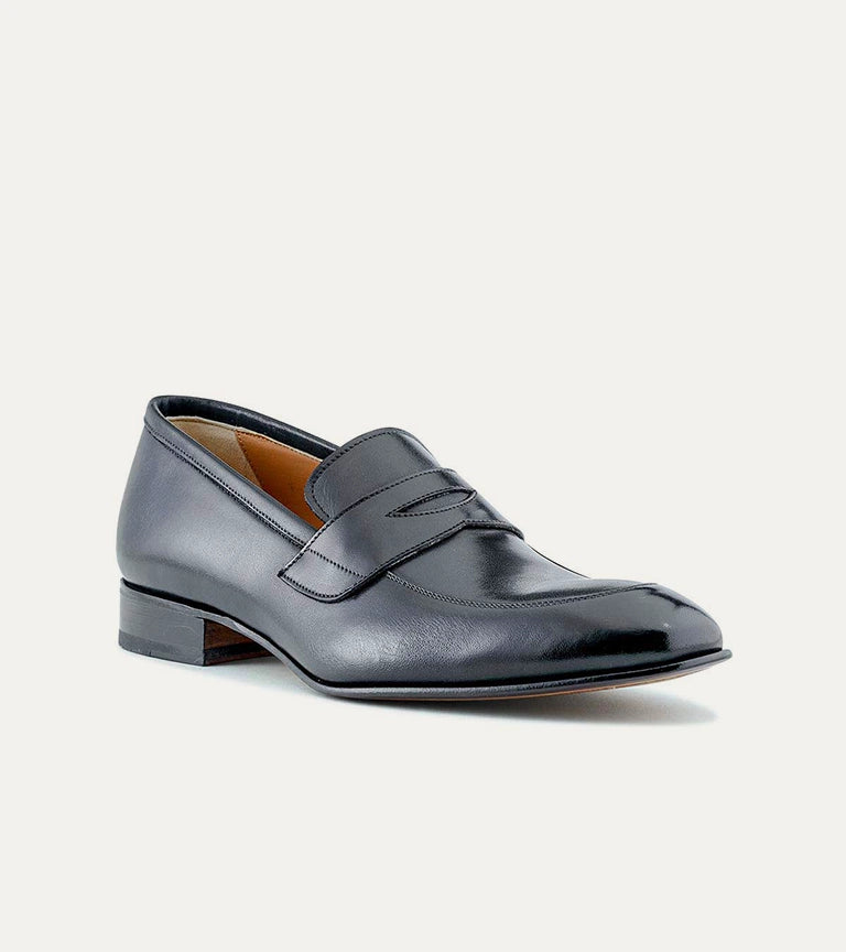 Andre Penny Loafer in Black Antique