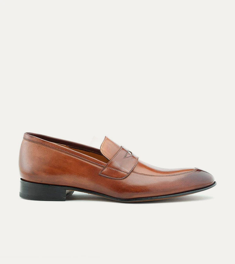 Andre Penny Loafer in Brown Antique & Cuoio