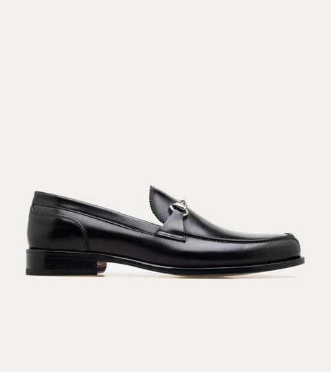 Simon w/Bit Loafer in Black Leather - Ace Marks