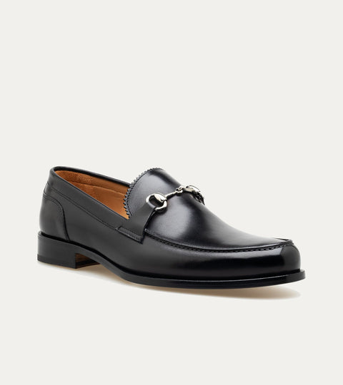 Simon w/Bit Loafer in Black Leather - Ace Marks