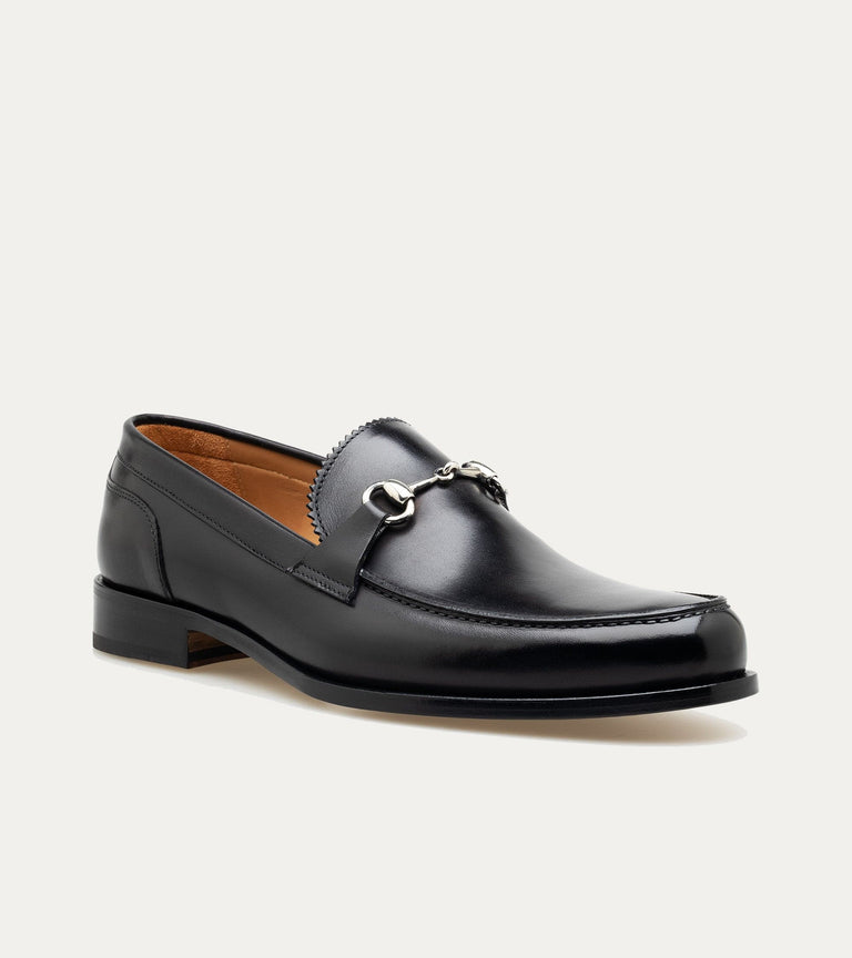 Simon w/Bit Loafer in Black Leather - Ace Marks