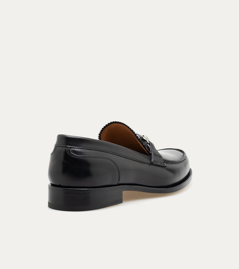 Simon w/Bit Loafer in Black Leather - Ace Marks