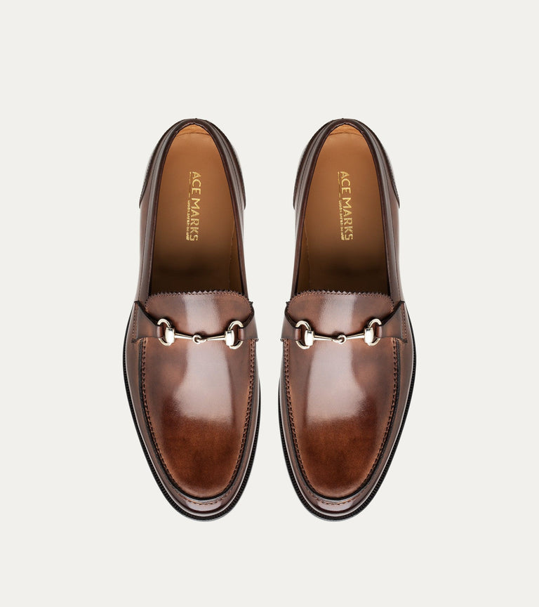 Simon w/Bit Loafer in Brown Leather - Ace Marks