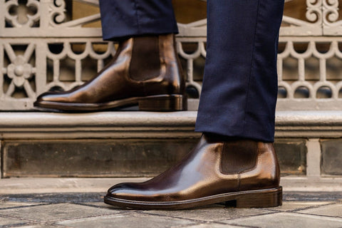 Brown Dress Boots for Men in Italian Leather - Ace Marks Brown Dress Boots for Men in Italian Leather - Ace Marks