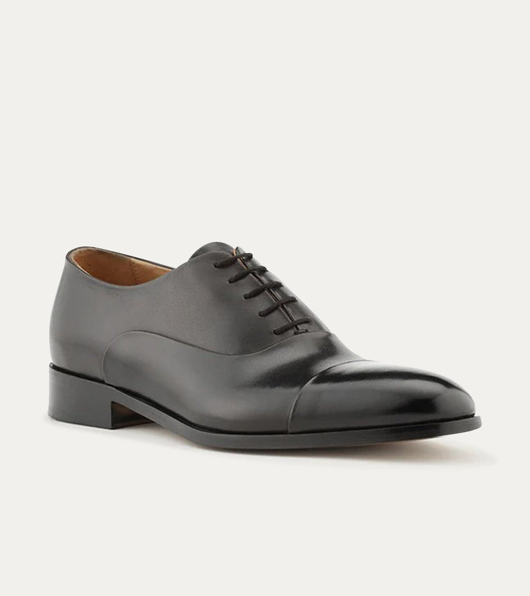 Cap Toe Oxford Black Antique - Ace Marks