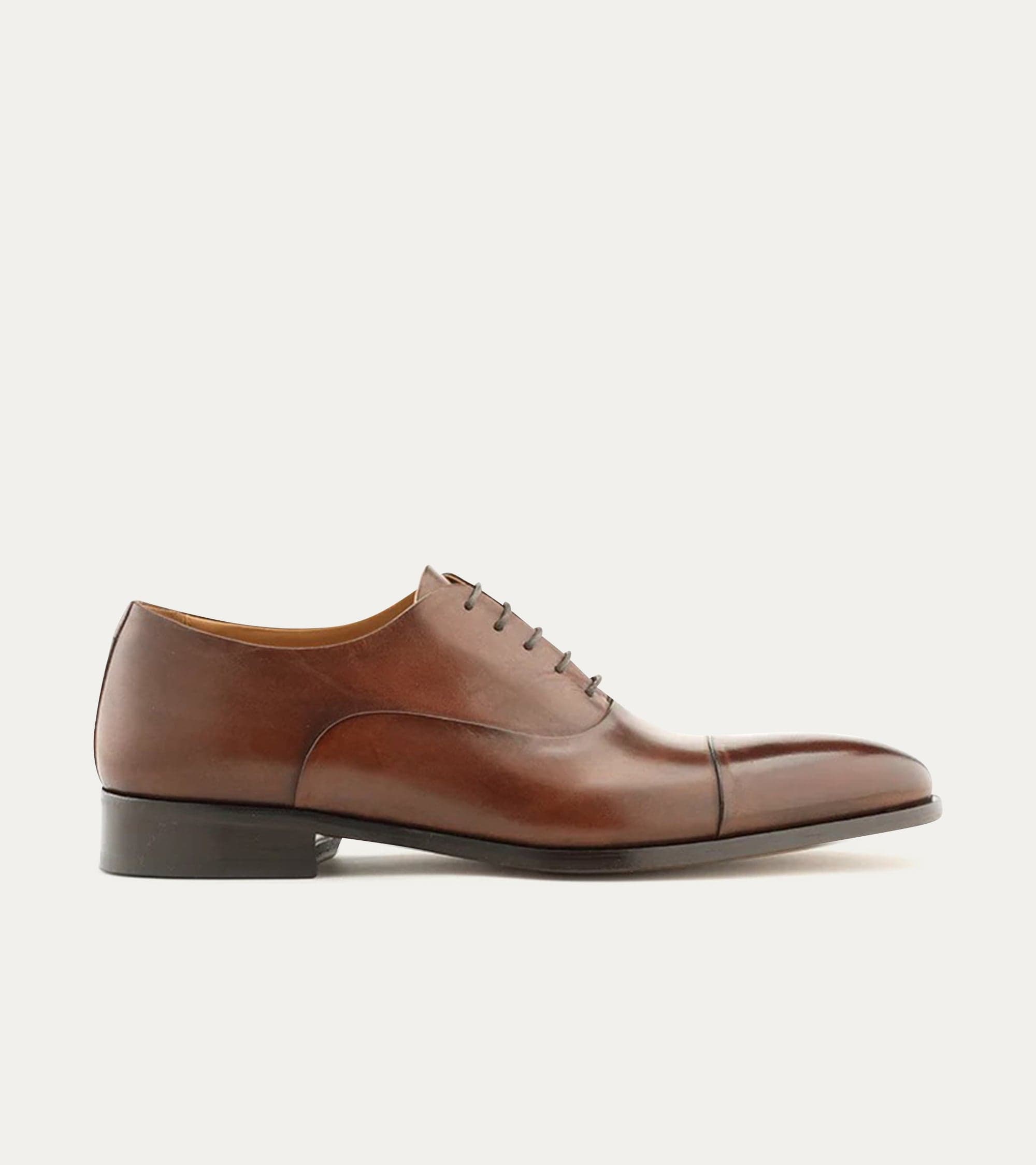 Cap Toe Oxford Brown Antique Leather - Ace Marks