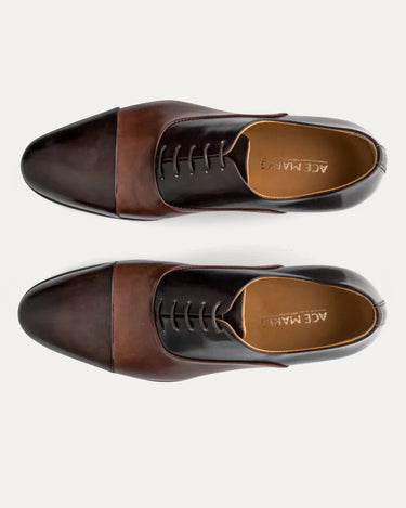 Cap Toe Oxford Brown & Brown Antique - Ace Marks