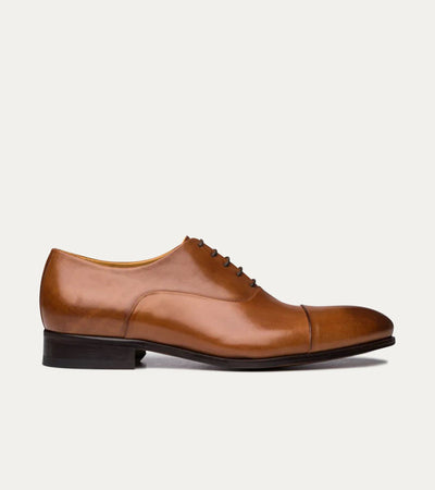 Saks Fifth Avenue Brown Italian Leather Cap Toe Lace Up Oxford Shoes Men’s12‎ M FERRAGAMO Leather Cap-Toe Oxfords | Saks Fifth Avenue main image 3