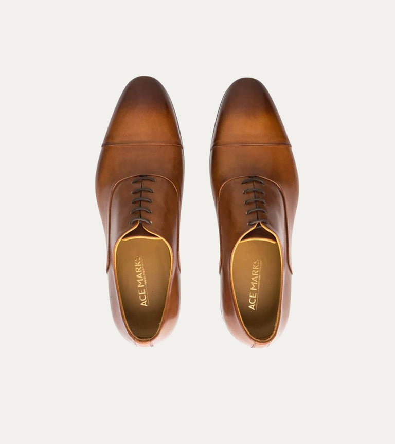 Cap Toe Oxford Siena Antique - Ace Marks