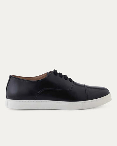 Cap Toe Oxford Sneaker In Black - Ace Marks
