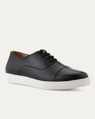Cap Toe Oxford Sneaker In Black - Ace Marks