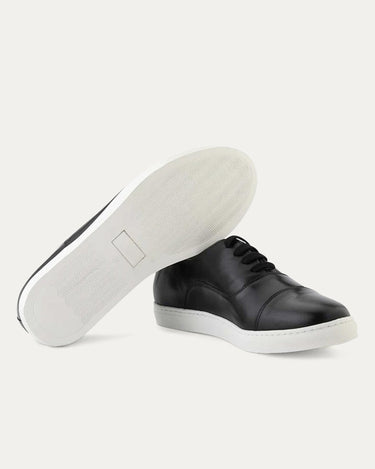 Cap Toe Oxford Sneaker In Black - Ace Marks