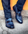 Penny Loafer Avio Antique And Black Leather