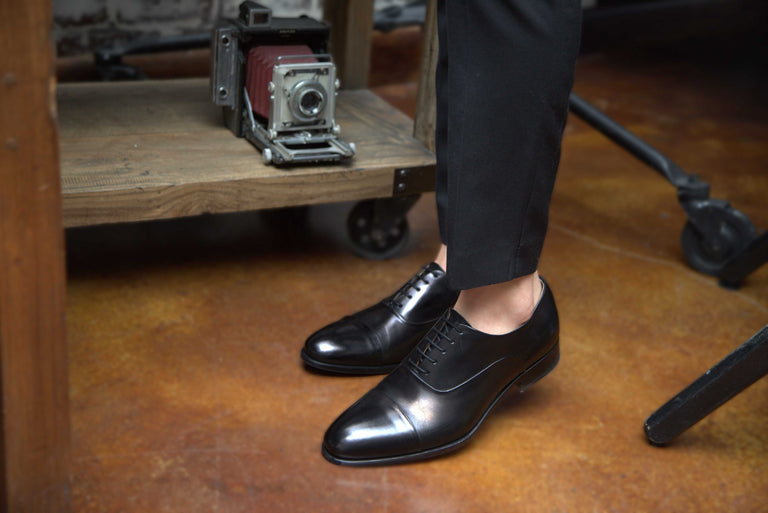 Cap Toe Oxford Black Antique