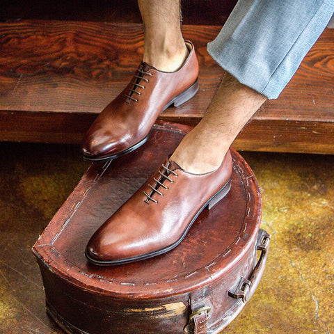 Wholecut Oxford Plain Toe Brown Antique