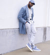 Lightweight Travel Sneaker in Light Blue Suede