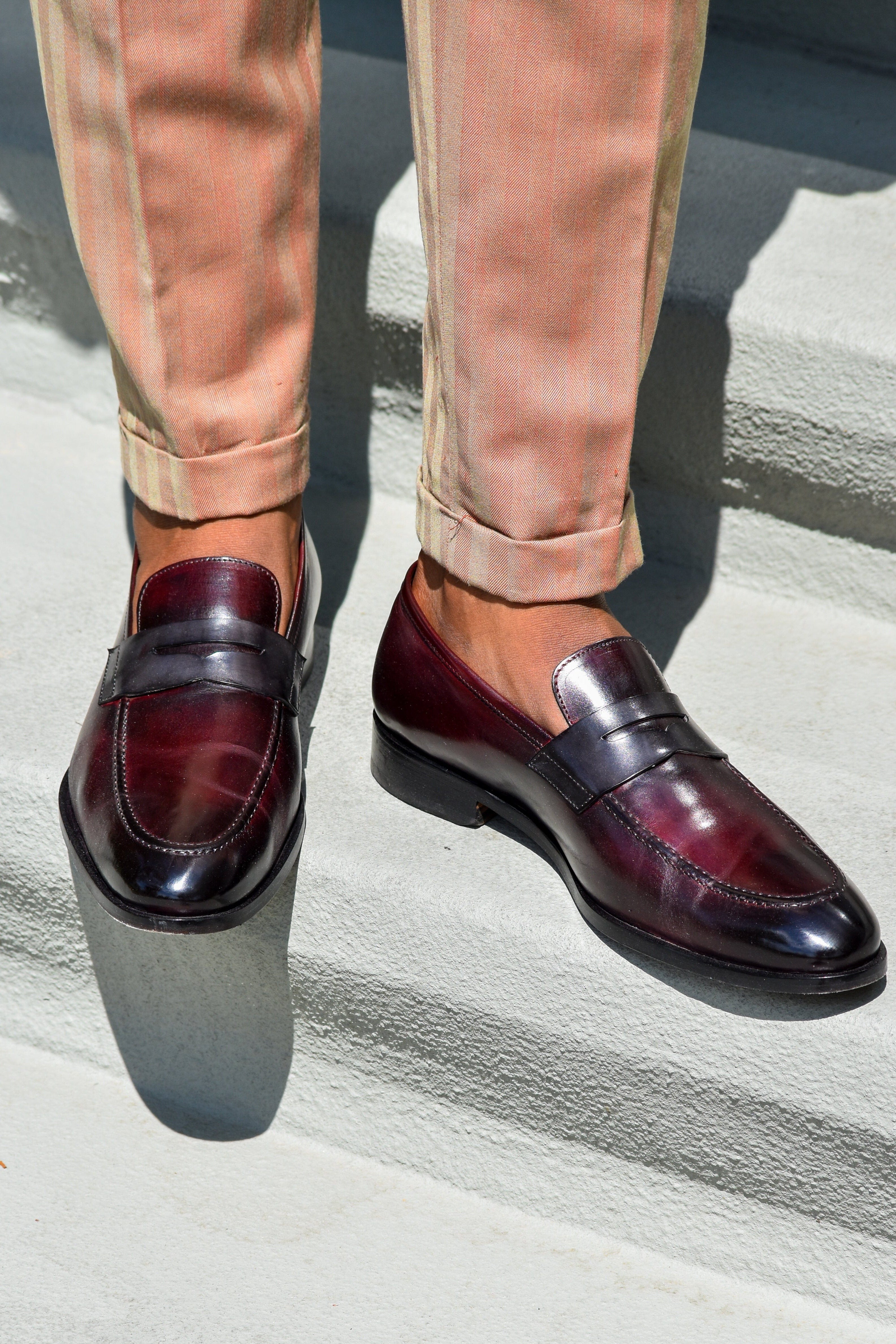 Dress Shoe Penny Loafer Diablo Antique & Dark Grey Leather D (Medium) / 11.5 Dress Shoe Penny Loafer Diablo Antique & Dark Grey Leather D (Medium) / 11.5
