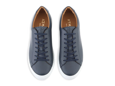 acemarks dress sneaker navy leather