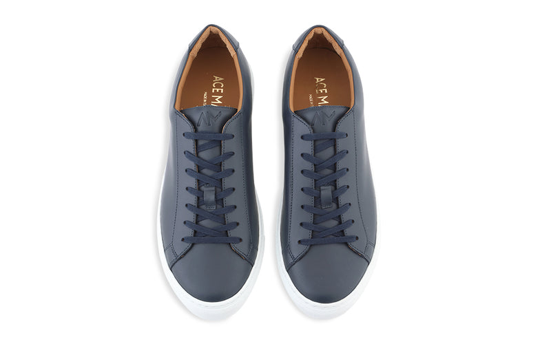 acemarks dress sneaker navy leather