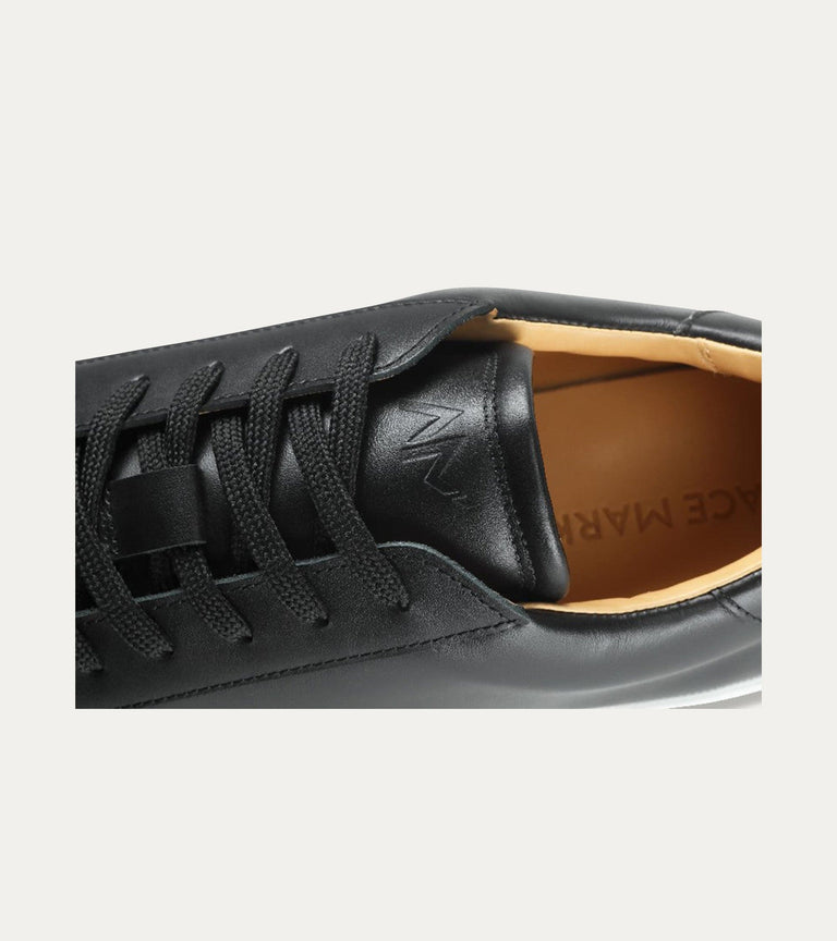 Dress Sneaker In Black Leather - Ace Marks