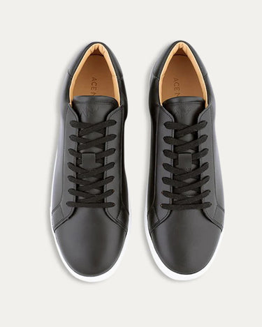 Dress Sneaker In Black Leather - Ace Marks