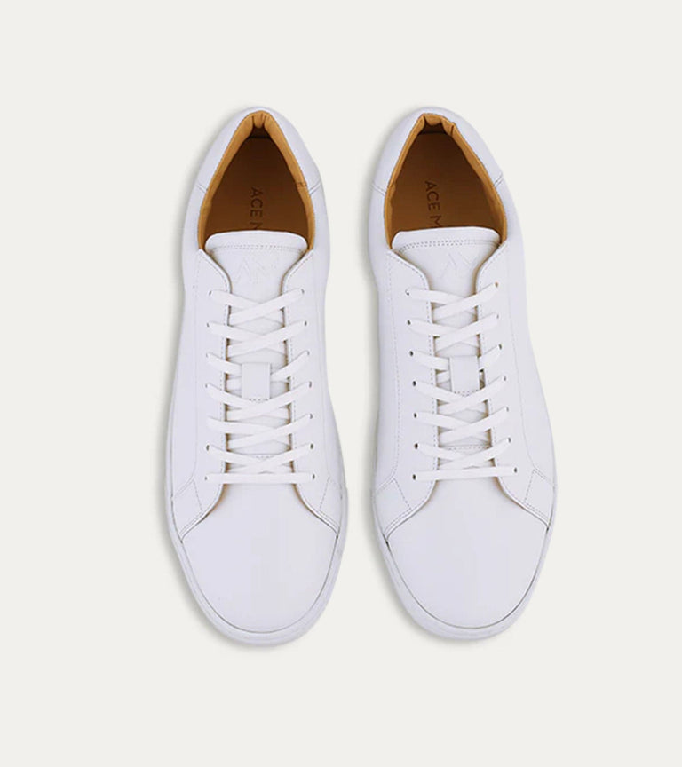 Dress Sneaker In White Leather - Ace Marks