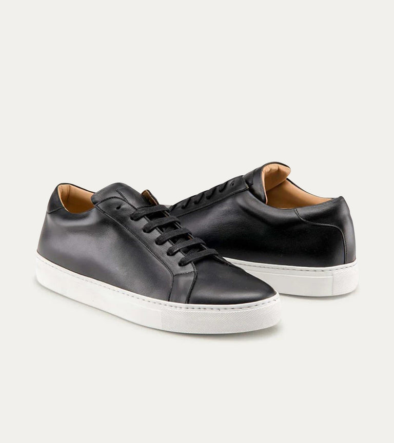Dress Sneakers In Black With White Outsole - Ace Marks
