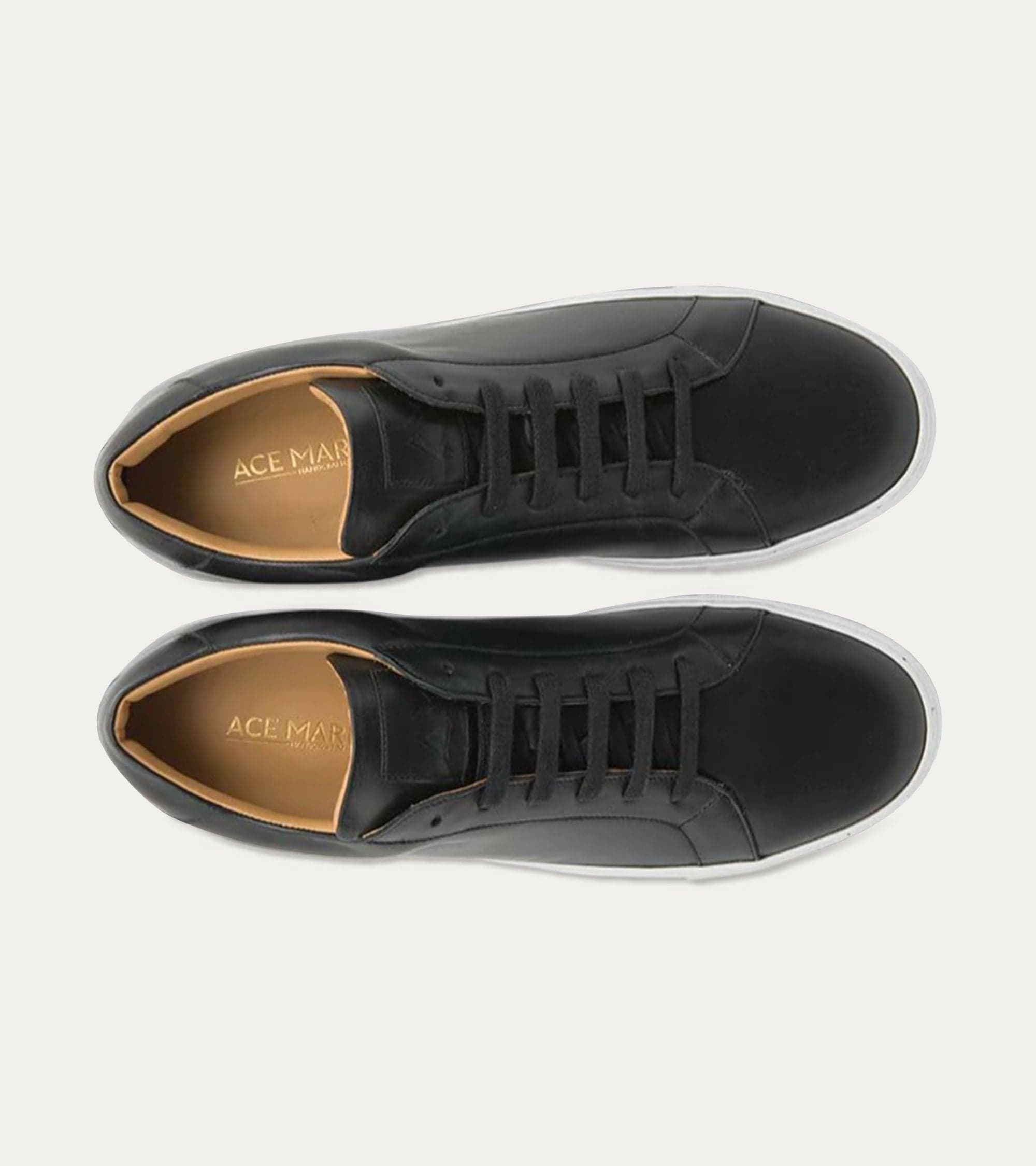 Casual Shoe Dress Sneakers Black With White Outsole Ace Marks Casual Shoe Dress Sneakers Black With White Outsole Ace Marks