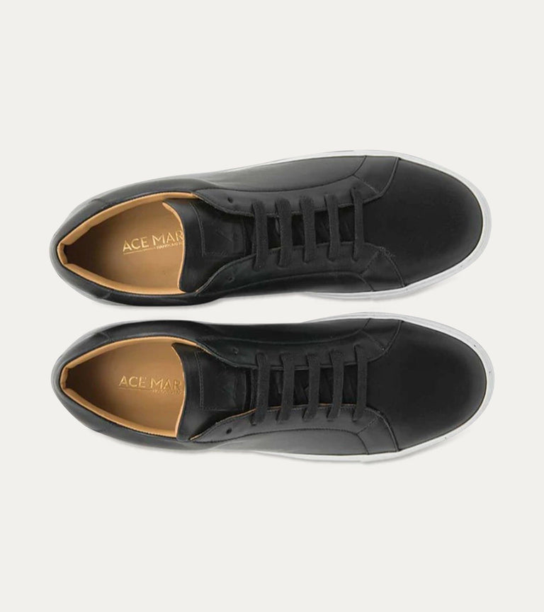 Dress Sneakers In Black With White Outsole - Ace Marks