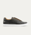 Elastic Slip On Sneaker In Black Leather - Ace Marks