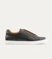 Elastic Slip On Sneaker In Black Leather - Ace Marks