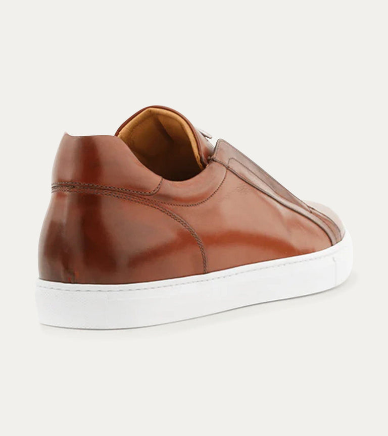 Elastic Slip On Sneaker In Cognac Nicol - Ace Marks