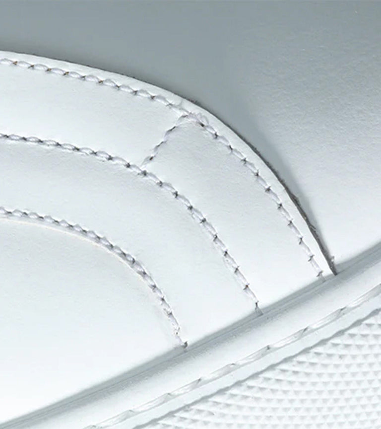 Elastic Slip On Sneaker In White Leather - Ace Marks