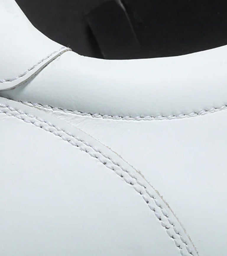 Elastic Slip On Sneaker In White Leather - Ace Marks