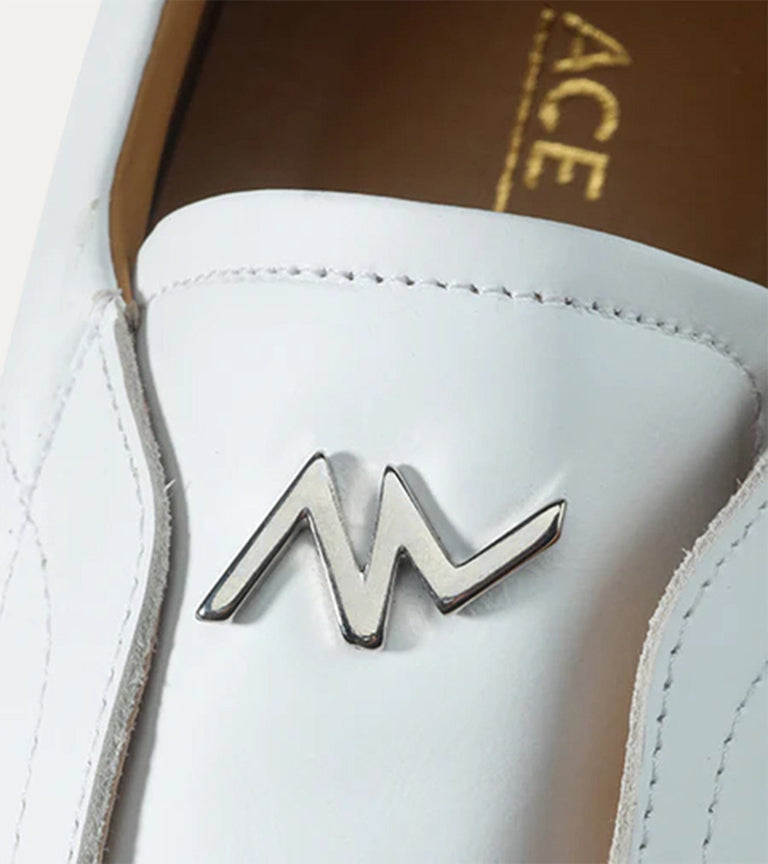 Elastic Slip On Sneaker In White Leather - Ace Marks