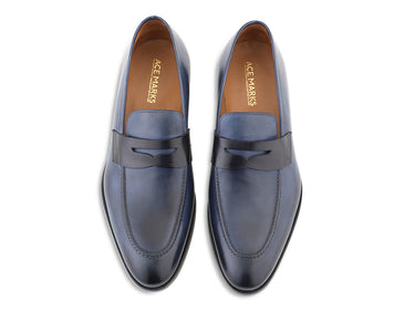 acemarks blue loafer shoe