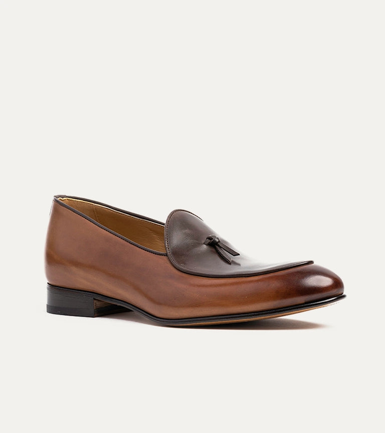 Giani Belgian Loafer in Cuoio Nicol & Dk. Brown