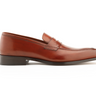 brown leather italian loafer shoe