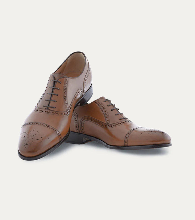 Half Brogue Cap Toe Brown Antique - Ace Marks