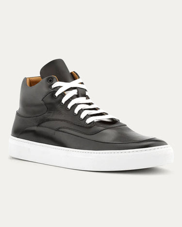 High Top Dress Sneakers In Black & Grey Smoke - Ace Marks