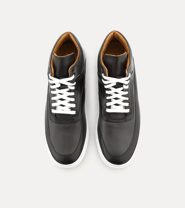 High Top Dress Sneakers In Black & Grey Smoke - Ace Marks