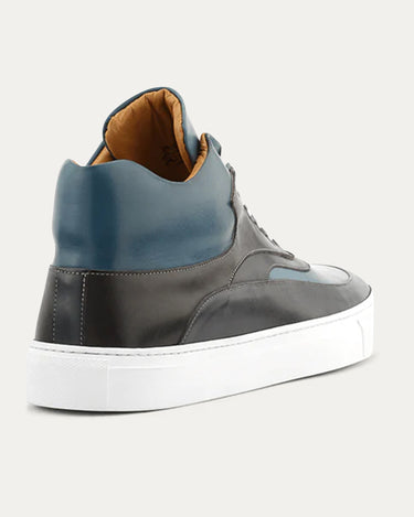 High Top Sneakers In Dk Blue & Cobalt - Ace Marks