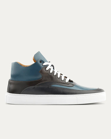 High Top Sneakers In Dk Blue & Cobalt - Ace Marks