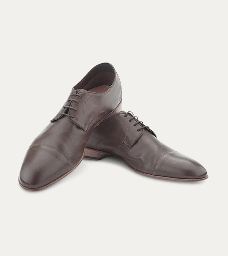 Shane Cap-Toe Oxford in Brown Leather - Ace Marks