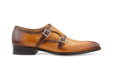 italian monkstrap in bourbon leather