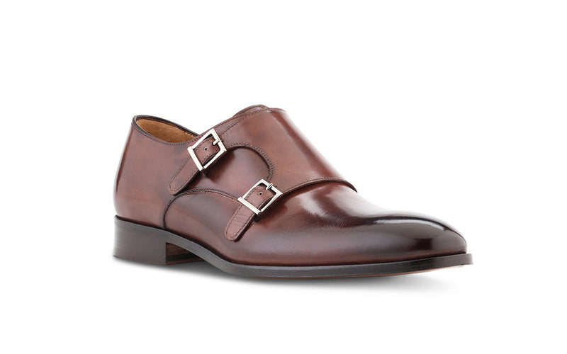 brown italian monkstrap dress shoe