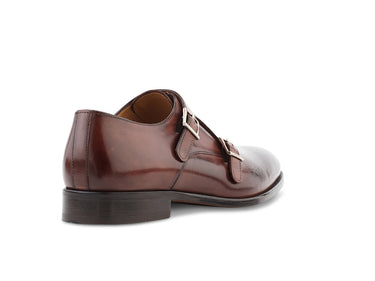 brown antique italian monkstrap shoe
